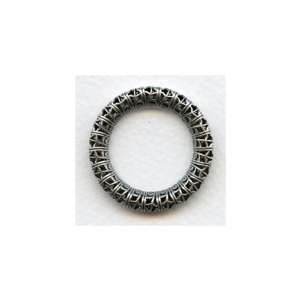 Filigree Ring 32mm Link Connector Oxidized Silver (1)