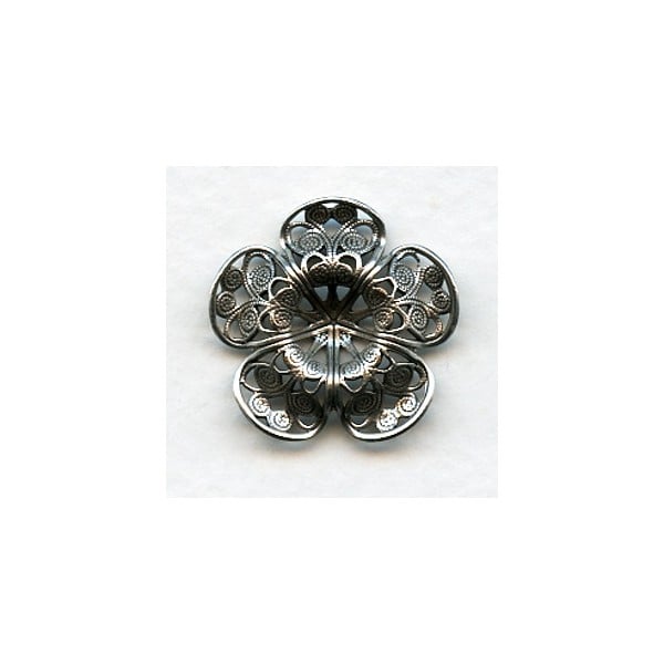 Filigree Flower Shapes Oxidized Silver 23mm (1)