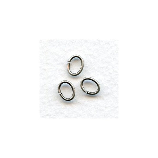 Oval Jump Rings 7x5mm Oxidized Silver (100+)