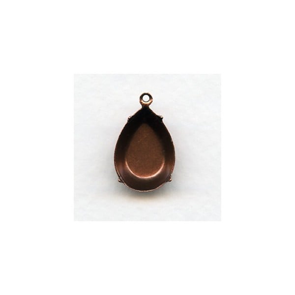 Pear Shape Pendant Settings Oxidized Copper 18x13mm (12)