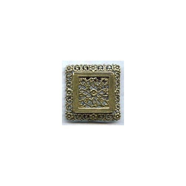 Ornate Floral Square Oxidized Brass Stamping (1)