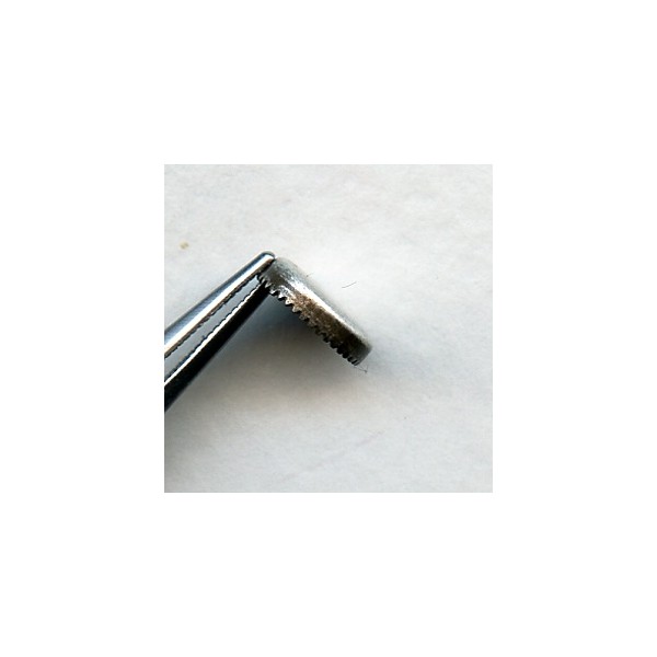 Serrated Edge 7mm Round Settings Oxidized Silver (12) - Image 2