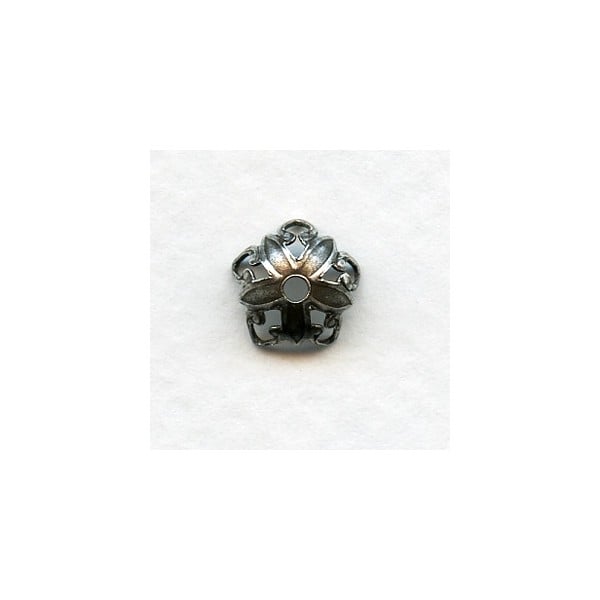 Open Tip Petals Bead Caps 8mm Oxidized Silver (12)