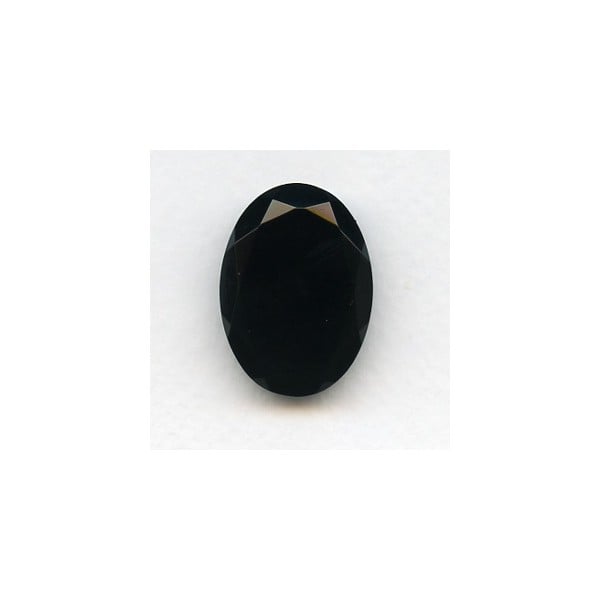 ^Jet Glass Oval Unfoiled Jewelry Stone 30x22mm