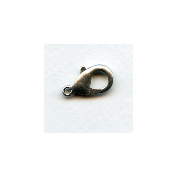 Lobster Claw Clasps 19mm Oxidized Silver (6)
