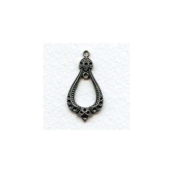 Exceptional Pendant with Rhinestone Settings Oxidized Silver (1)