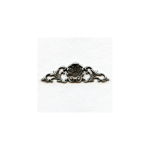 Shell and Flourish Embellishment Oxidized Silver (4)