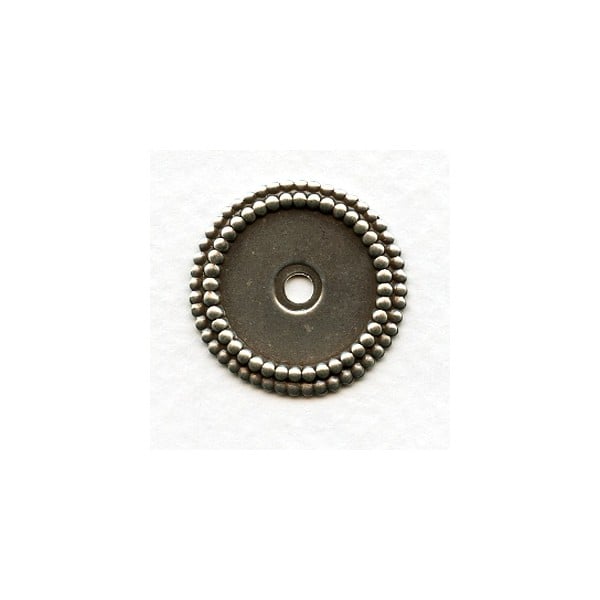 Double Beaded Edge Setting 18mm Oxidized Silver