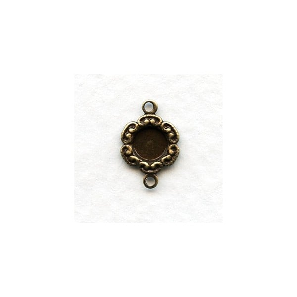 Ruffled Setting Connectors 5mm Oxidized Brass (12)
