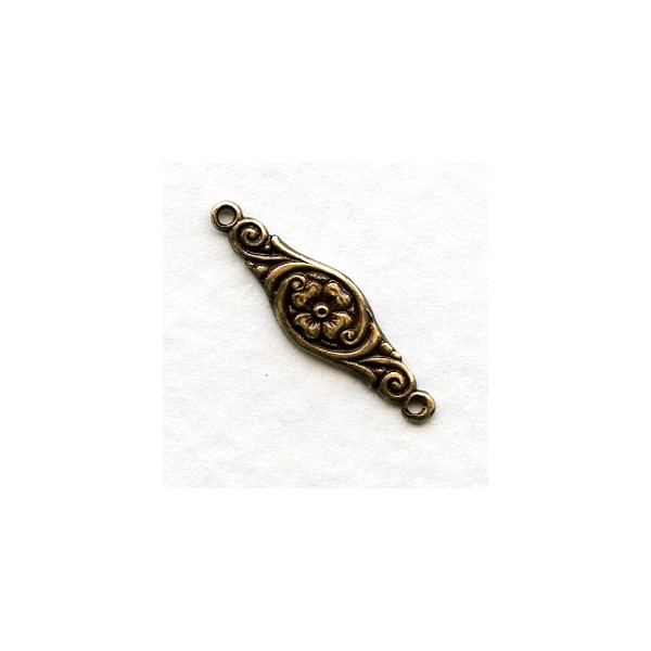 Lovely Floral Oxidized Brass Connectors 30mm (12)