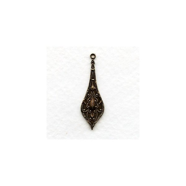 Embossed Pendant Solid Oxidized Brass 32mm (4)