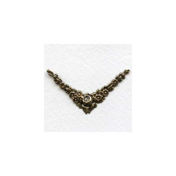 Rose Corner Embellishments Oxidized Brass (4)