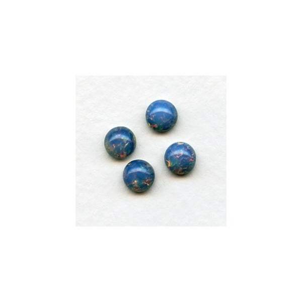 Blue Opal Glass Opal Cabochons 7mm