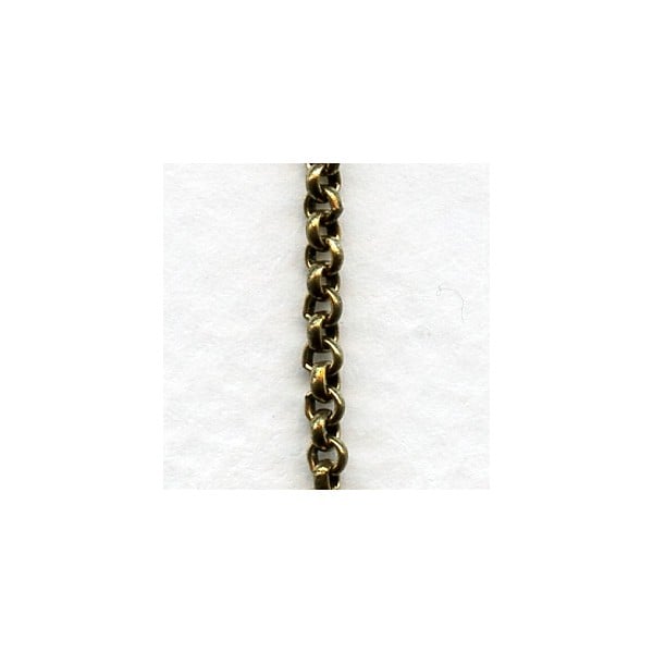 Tiny Rolo Chain Smooth 2mm Links Antique Gold (3 ft)