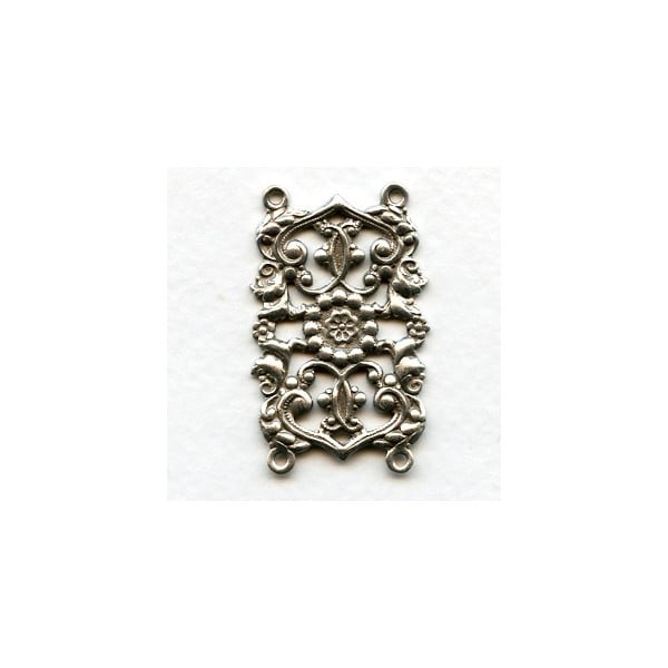Bracelet Links Connectors 4 Loops Oxidized Silver (2)