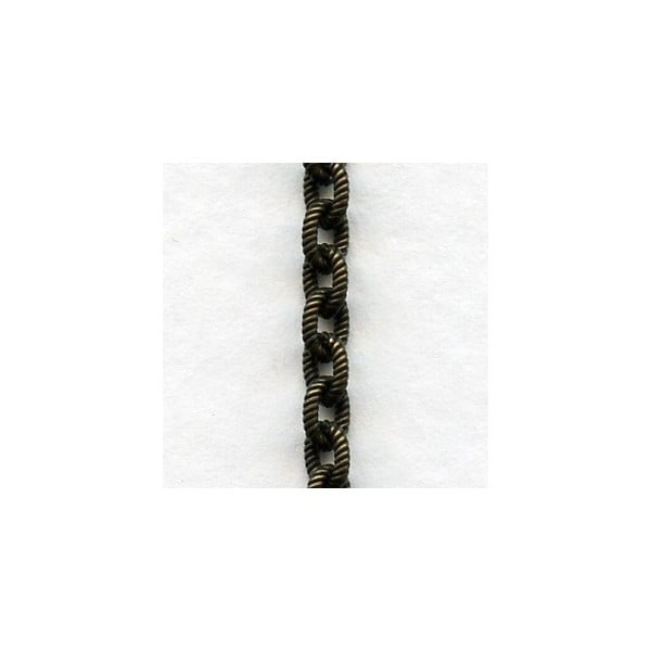 Oxidized Brass Cable Chain Oval Textured Links