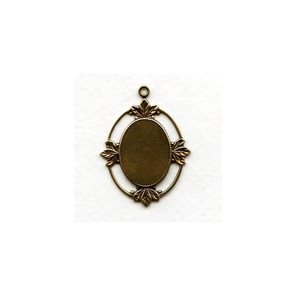 Floating Leaves Settings 18x13mm Oxidized Brass (4)