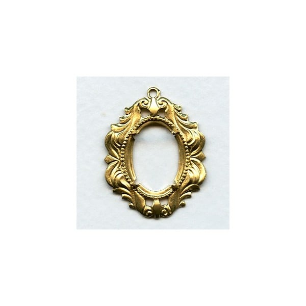 Fancy Flowing Design Setting 18x13mm Raw Brass (1)