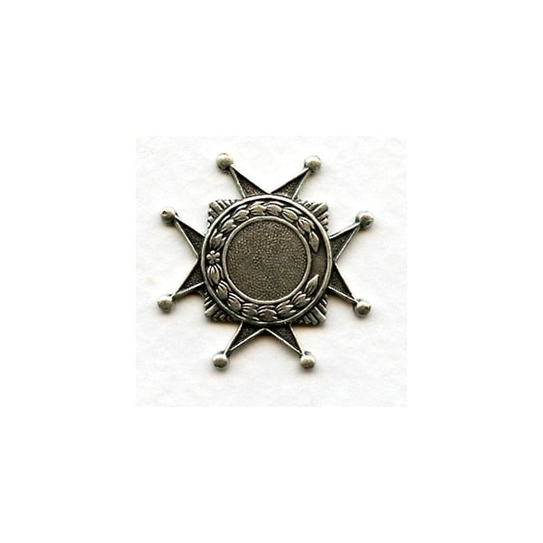 Medallion Crest 10mm Setting Oxidized Silver (3)