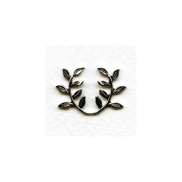Leaf Spray Embellishments Oxidized Silver (12)