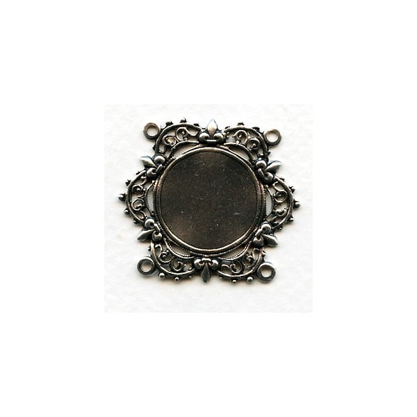 Connector Settings 4 Loops 18mm Oxidized Silver Filigree (3)
