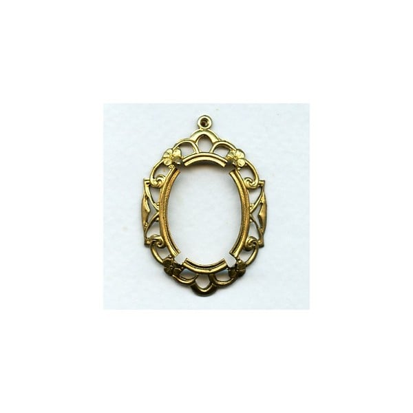 ^Openwork Floral Edge Setting 25x18mm Raw Brass (1)