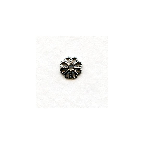 Flower Shaped 6mm Oxidized Silver Filigree Bead Caps (50)