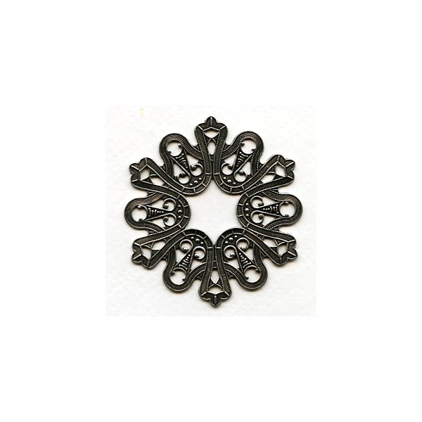 Dramatic Ribbons Round Flat Oxidized Silver 62mm (1)