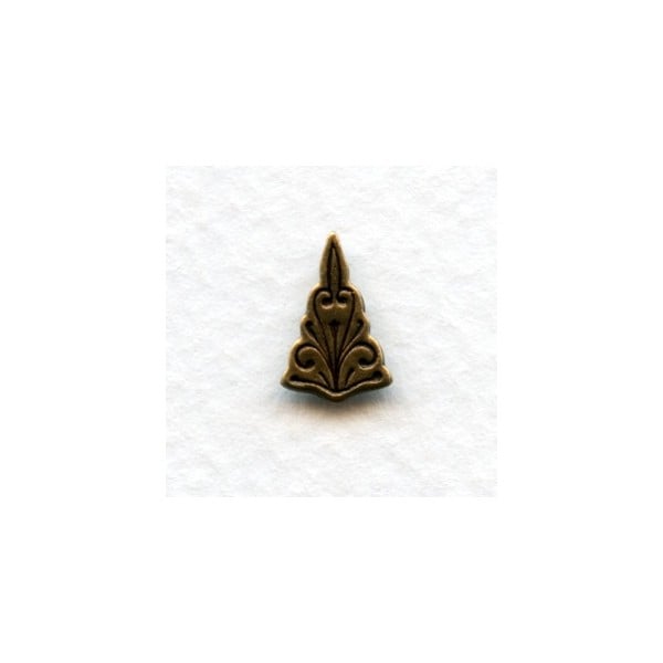 Triangle Embossed Stampings Oxidized Brass 12x8mm (12)