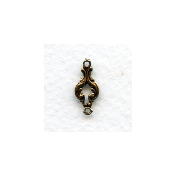 Tiny Elegant Connector Oxidized Brass 15mm (12)