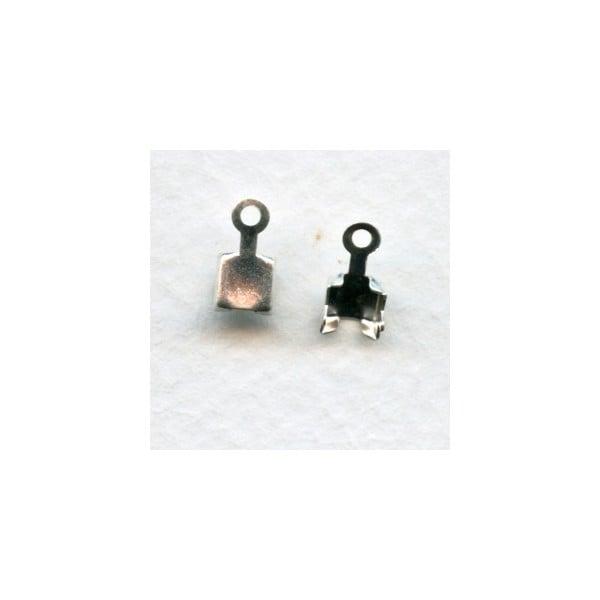 End Clamps for SS18 Rhinestone Chain Silver (12)