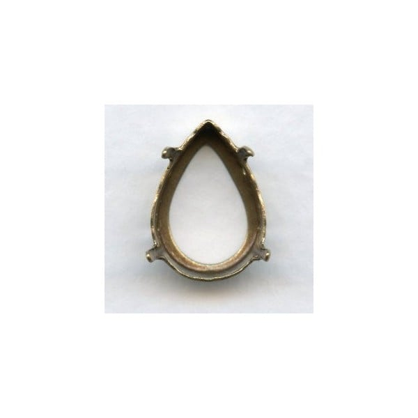 ^Pear Shape Settings with Holes 18x13mm Oxidized Brass