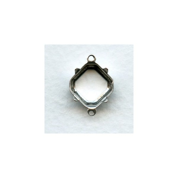 Square Octagon 10mm Setting Connectors Oxidized Silver (12)