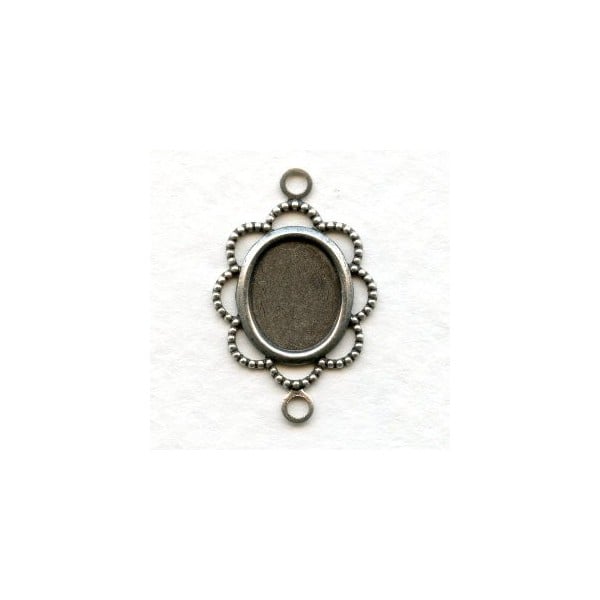 Filigree Setting Connector 10x8mm Oxidized Silver (12)