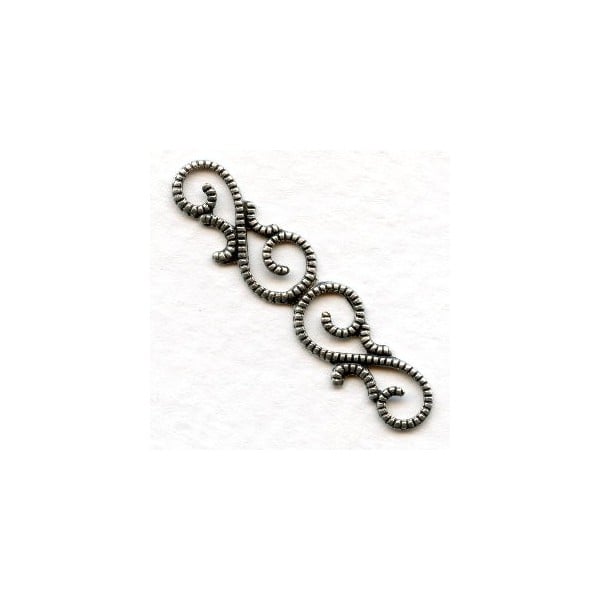Filigree Scrolls Oxidized Silver 39mm (12)