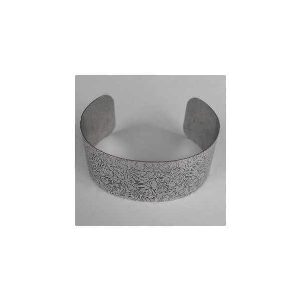 Floral Embossed Oxidized Silver Cuff 29mm