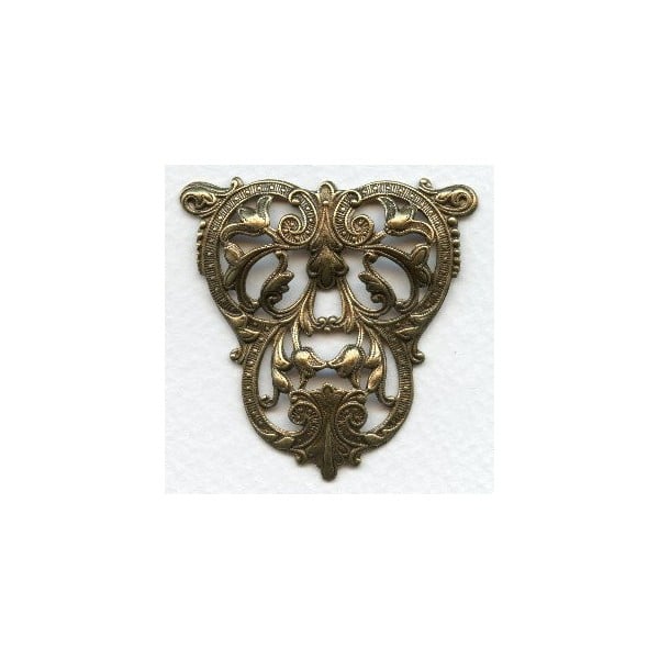 Fabulous 47mm Triangle Stamping Oxidized Brass (1)