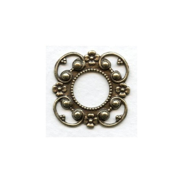Connector Setting Frame Oxidized Brass 24mm (3)