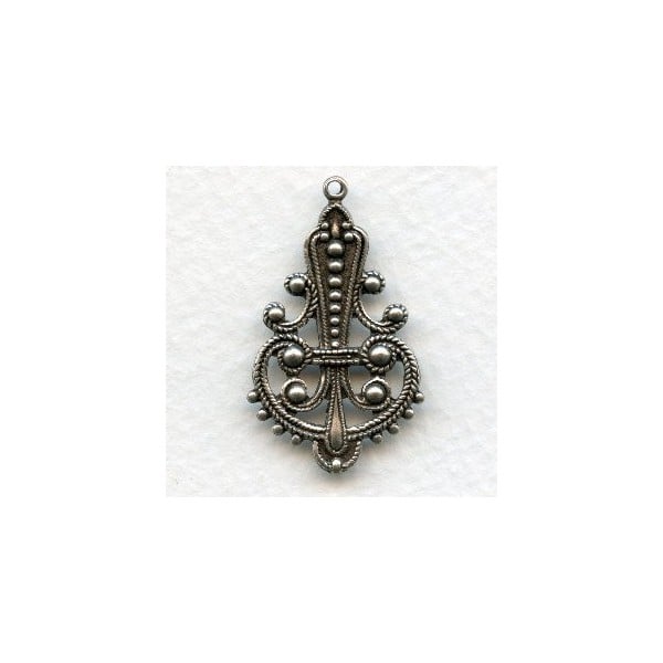 Spectacular Medium Pendant Drops Oxidized Silver (6)