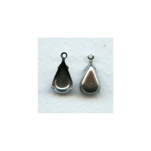 Pear Shape 13x8mm Settings Oxidized Silver (12)