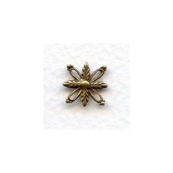 Foliate Detail Oxidized Brass 14mm (6)