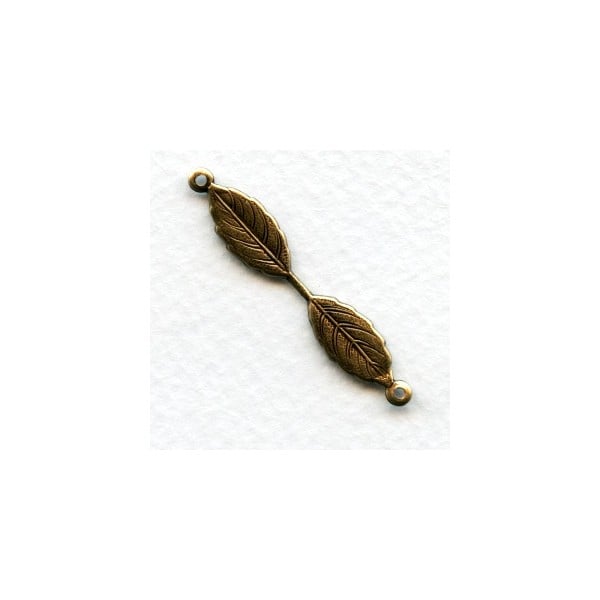 ^Double Leaf Fold Over Bail with Loops Oxidized Brass (6)