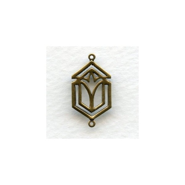 Openwork Oxidized Brass Connectors 22mm (6)