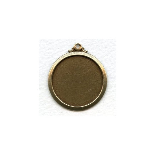 Elegant Simple Setting Pendants 25mm Oxidized Brass (3)