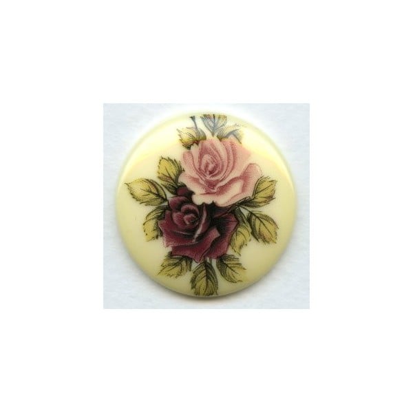 ^Victorian Style Floral Painting Decal on Resin 35mm (1)