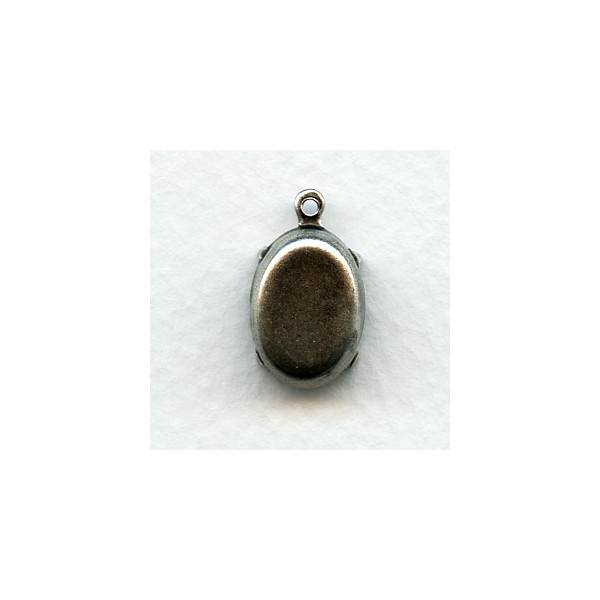 Deep Settings 14x10mm Oxidized Silver (12) - Image 2