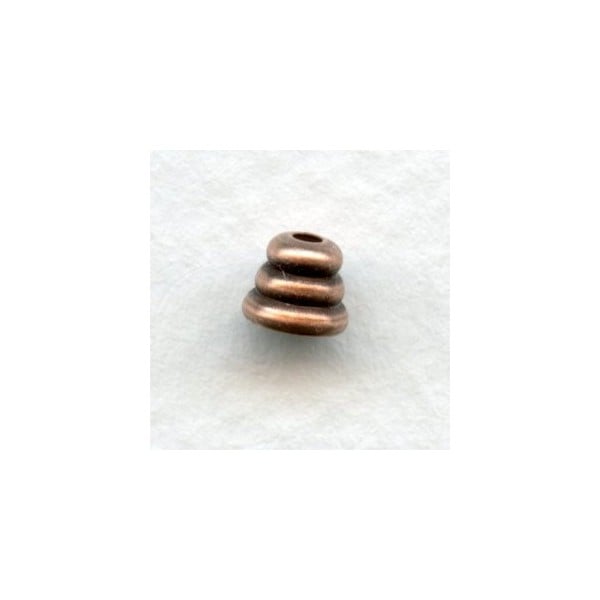 Beehive Spacer Bead Caps 3x4mm Oxidized Copper (24)