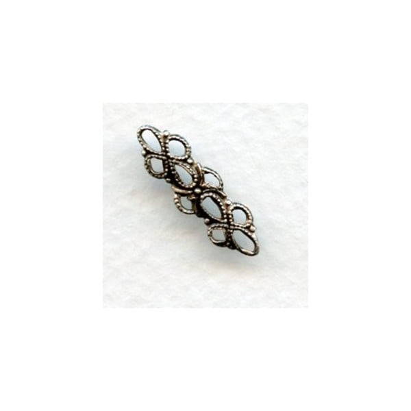 Dainty Filigree Connectors 20mm Oxidized Silver (12)