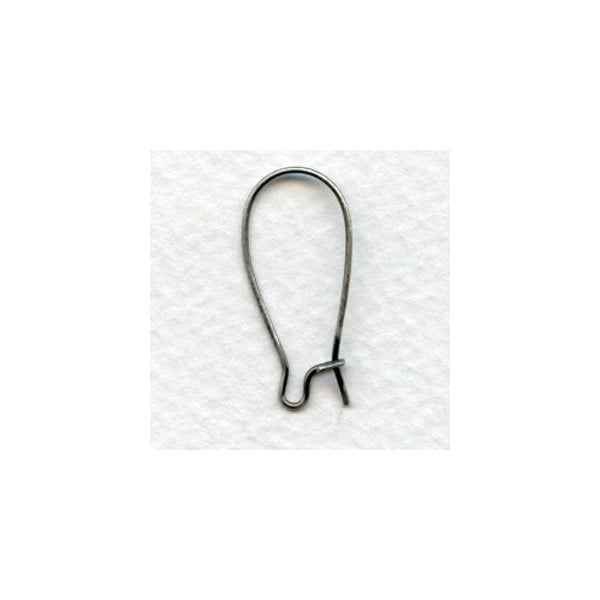 Large Kidney-Shaped Earring Wires Silver (6 pairs)