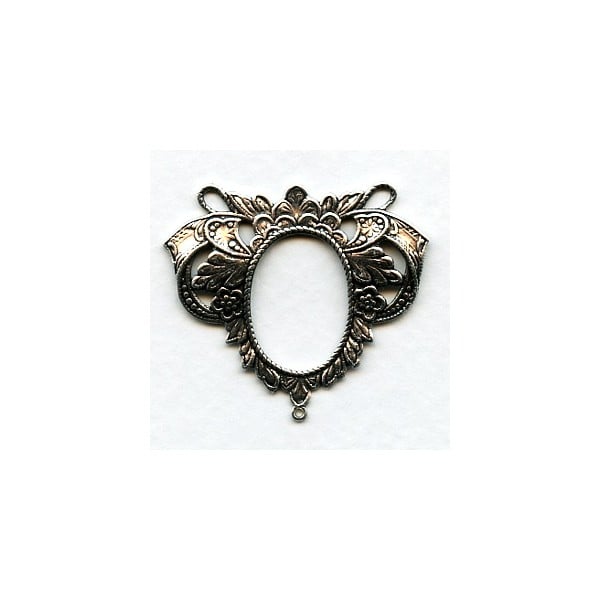 Elegant Romantic Three Loop Connectors Oxidized Silver (4)
